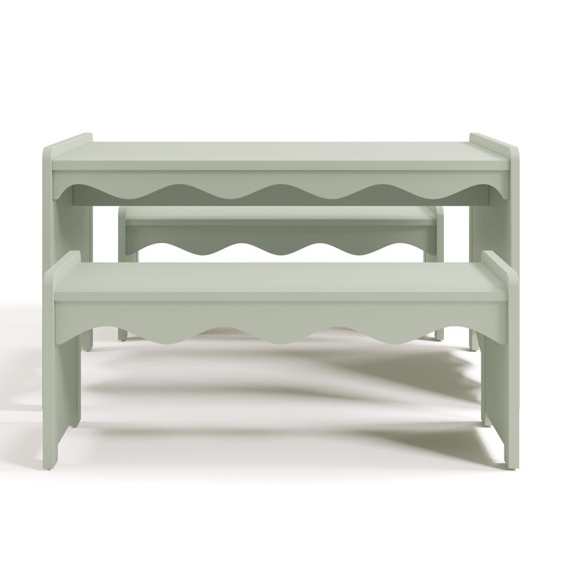 Casablanca Deluxe Montessori Indoor Kids Table And Bench Set, Sage