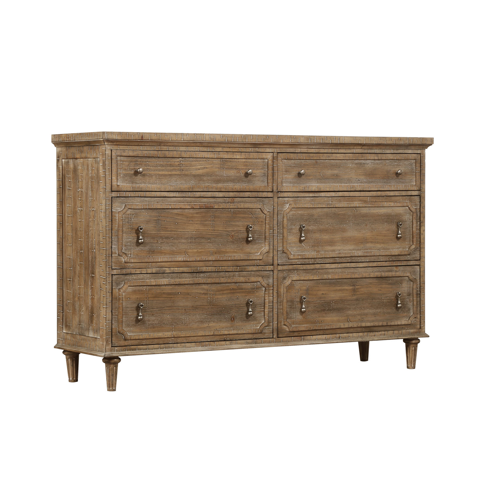 Marlo 64" W 6-Drawer Solid and Manufactured Wood Dresser