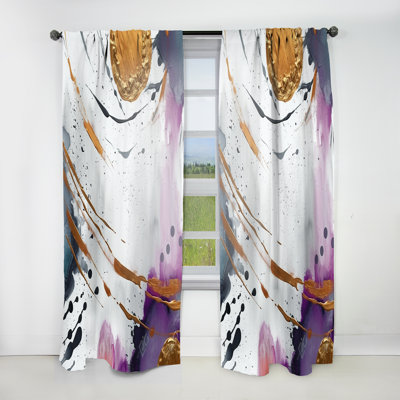 Montilly - Bold Circles And Marble Fusion V - Modern Velvet Curtain - Room Darkening - 1 panel