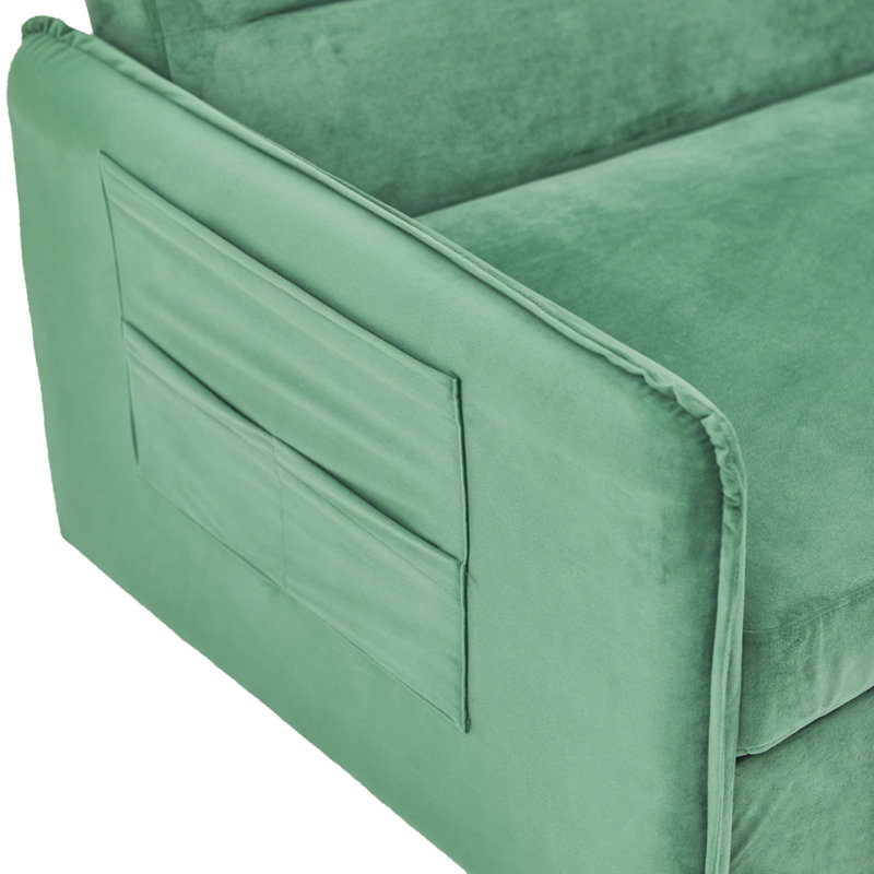 Sofa 54'' Velvet Sleeper Sofa, Velvet Green