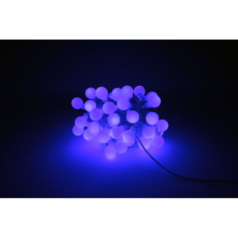Asher Indoor Plug-in LED Globe String Light, Clear, Blue, 16 ft.