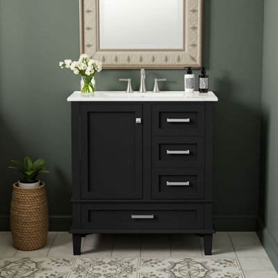 30" Elegant Bathroom Vanity , Modern Bathroom Cabinet with Sink Combo Set