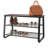 Modern Walnut Metal Frame 2-Shelf Shoe Bench