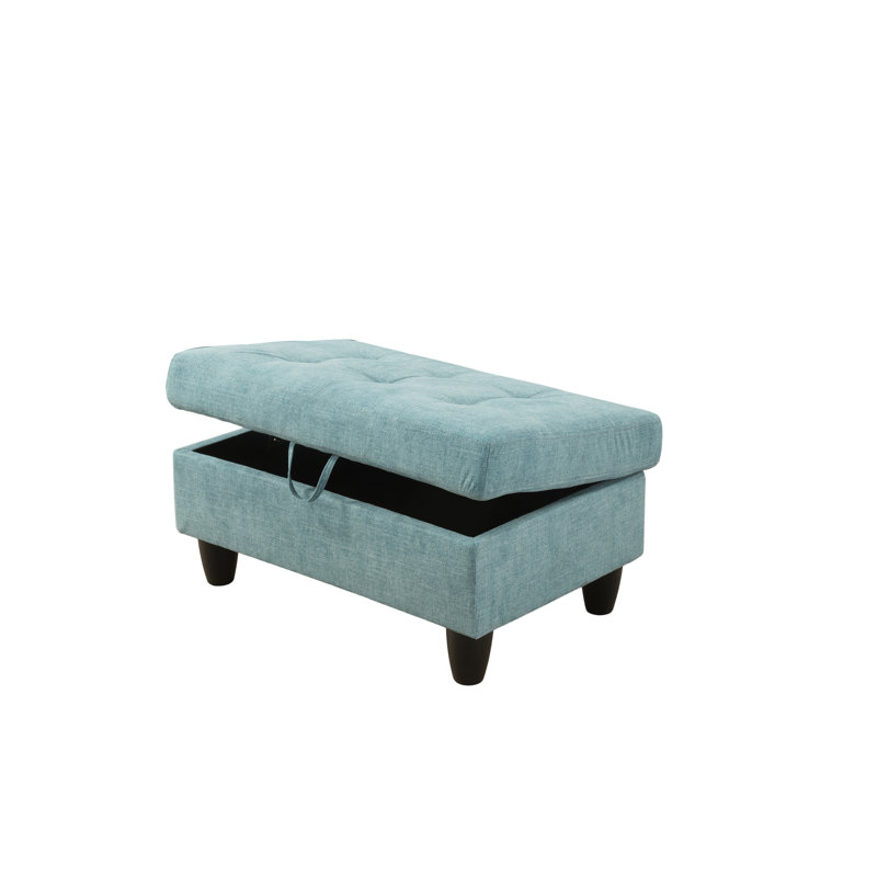Asenath Upholstered Sectional, Left Hand Facing, Green Linen Blend