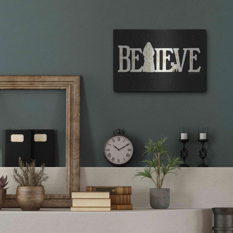 «Believe» par Deb Strain, art mural en métal, H 12 po x l 16 po