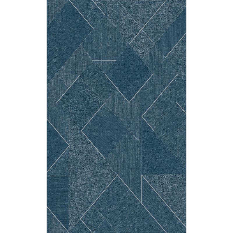 Rouleau de papier peint géométrique Antoinne, Bleu