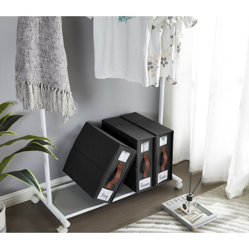 DECOMOMO Foldable Bed Sheet Organizers and Storage, Black