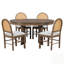 Ensemble de salle à manger 5 pièces avec chaises rembourrées Retro