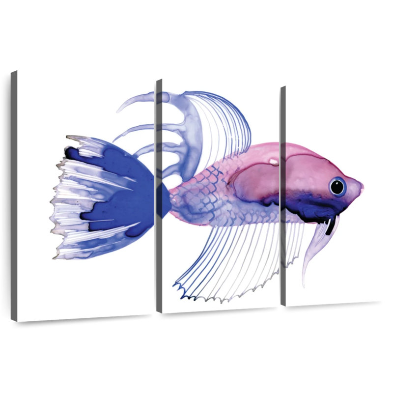 Brampt Purple Fish Mini, 24" H x 38" W