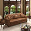 Canapé Chesterfield rembourré en similicuir avec capitonnage à boutons, garniture cloutée, accoudoirs roulés et coussins inclus pour un confort intemporel et une élégance moderne.-191223539