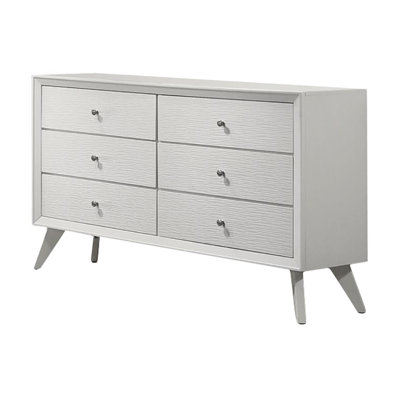 Commode blanche à 6 tiroirs l 56,35 po