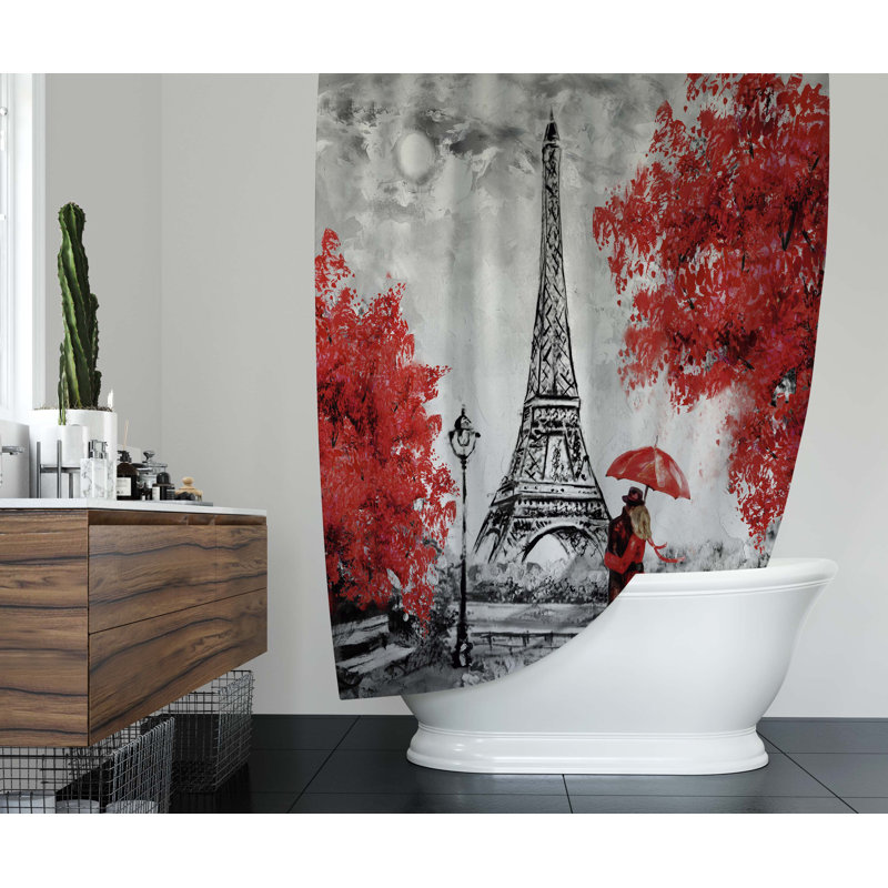 Betsua Floral Shower Curtain, 90" H x 70" W