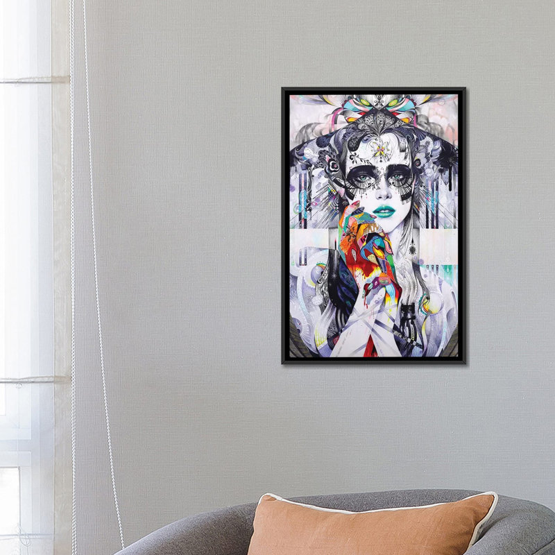 «Anticipation», reproduction sur toile, H 26 po x l 18 po x P 1,5 po, Toile avec cadre noir, Pas de tapis