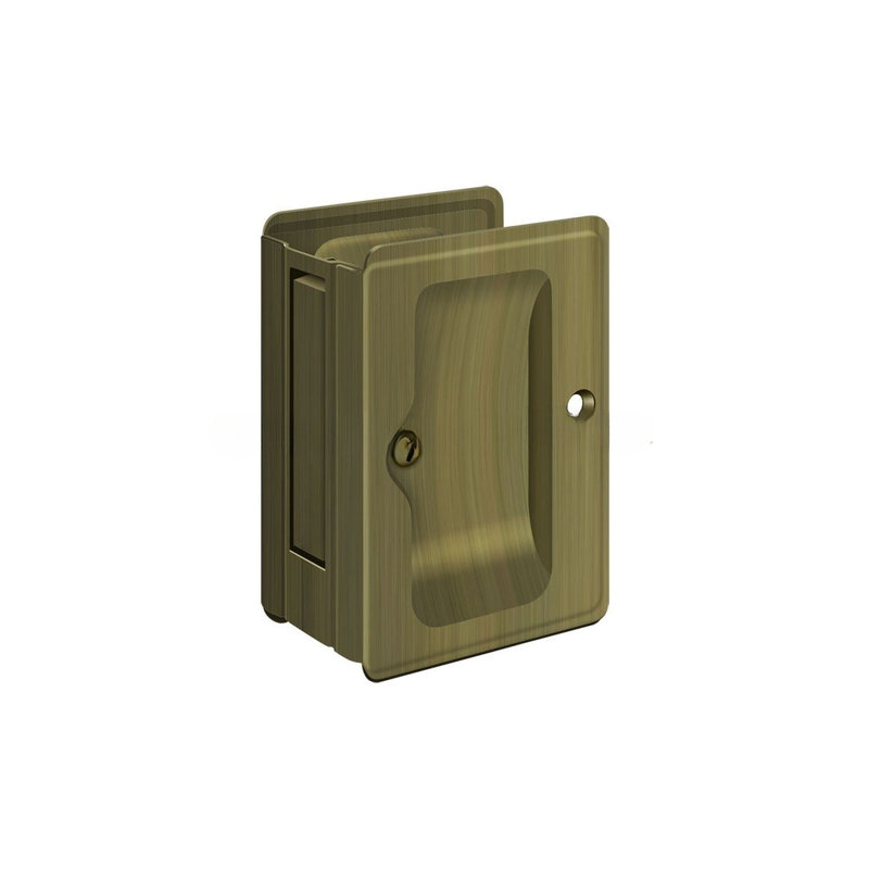 Brass Pocket Door Hardware, Antique Brass