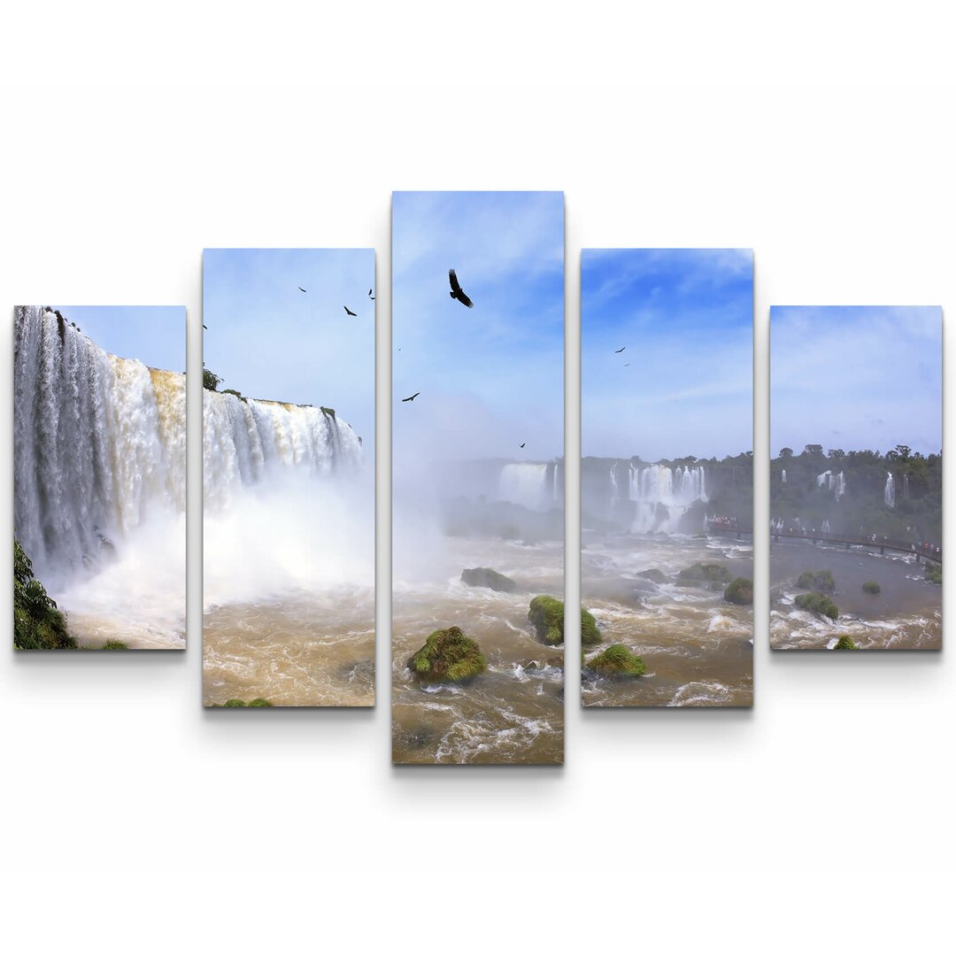 5-tlg. Leinwandbilder-Set Brasilianischer Wasserfall