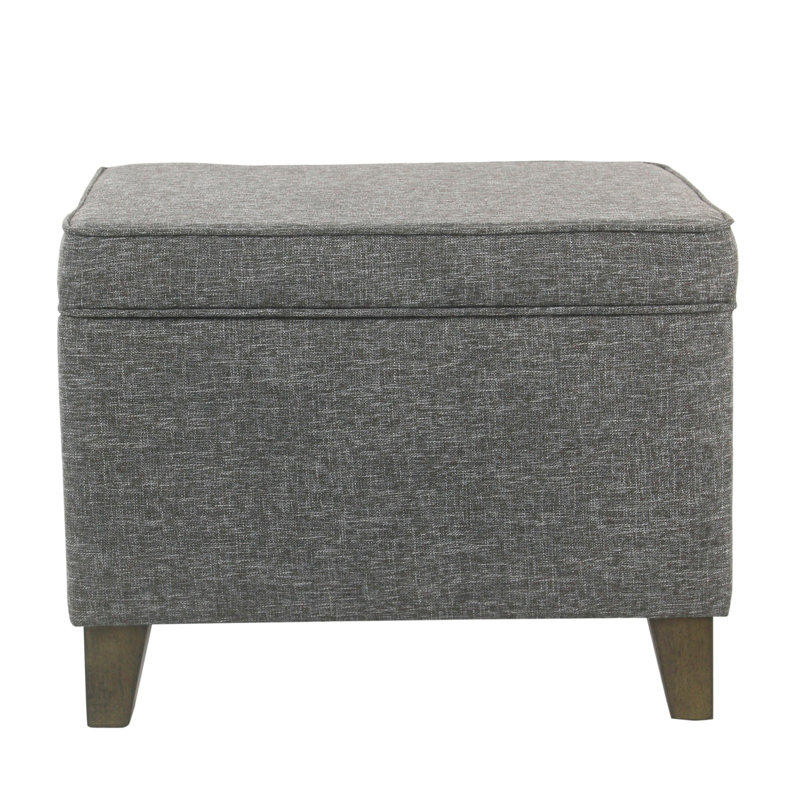 Murwah Storage Ottoman, Heathered Tweed Slate Gray Acrylic