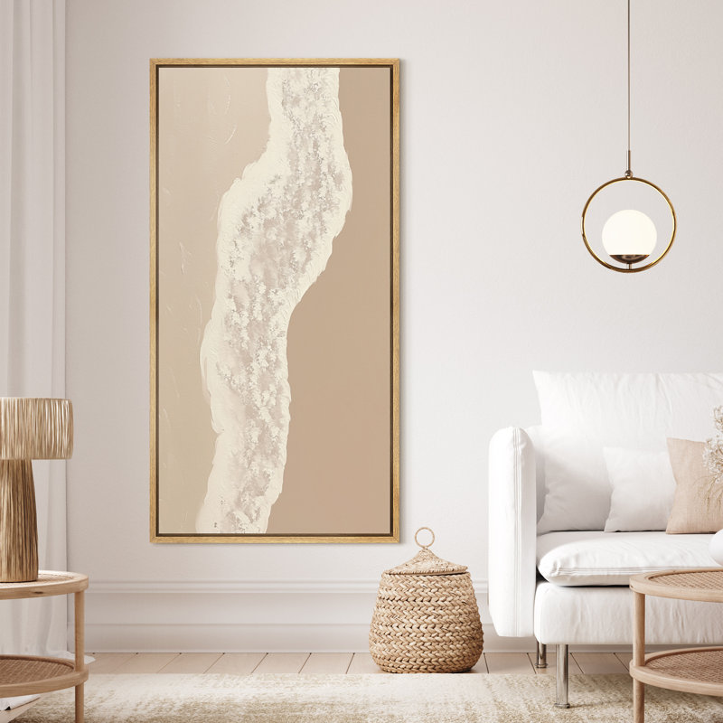 «Abstract Beach Landscape», reproduction d'art sur toile encadrée inspirée de la nature sereine pour décoration murale bord de mer