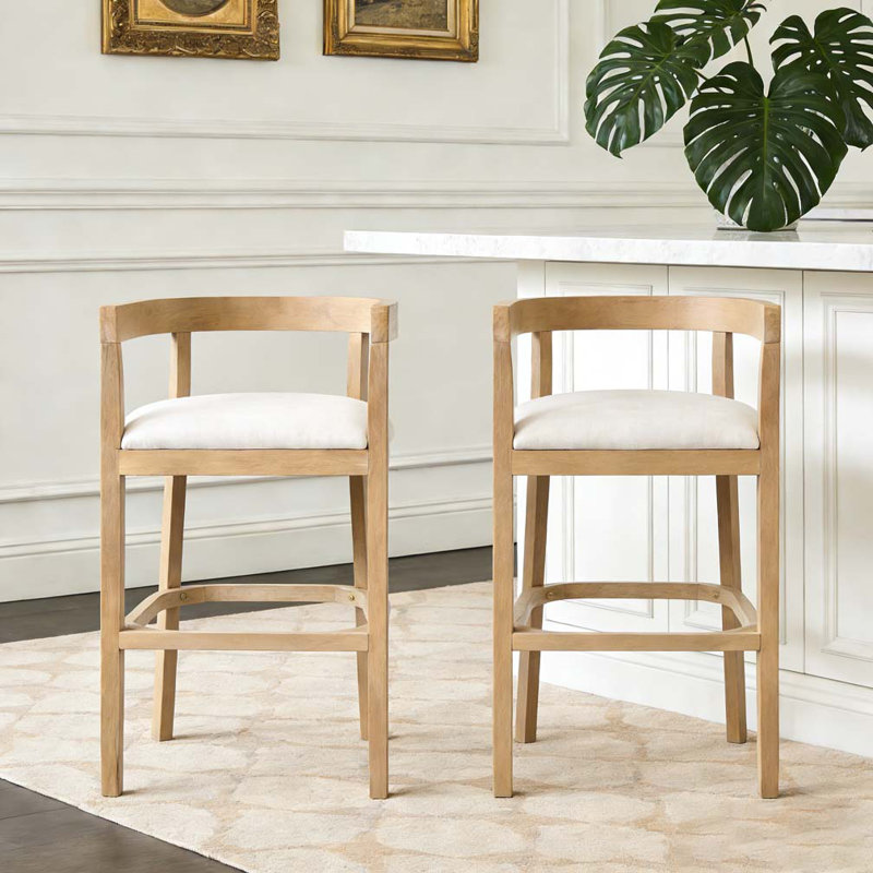 Tabourets de bar, Beige + brun clair