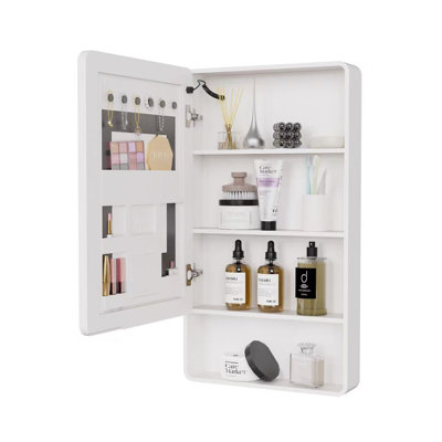 LED bathroom medicine cabinet with single-color warm light.Anti-fogging ,Easy to install Aluminum-plastic cabinet