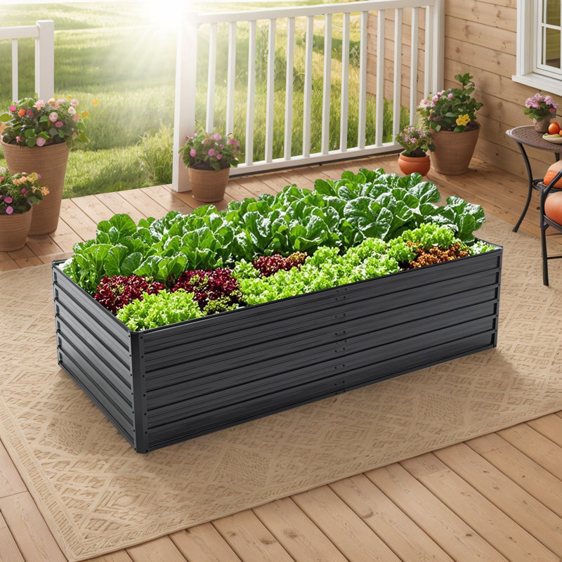 Lit de jardin, jardinière en métal pour l'extérieur