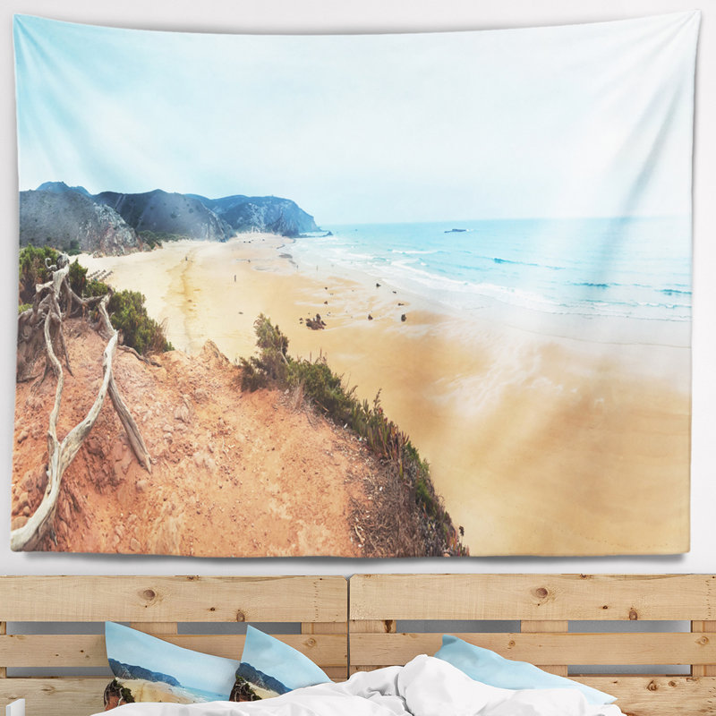 Tapisserie plage côtière avec vagues, H 50 po x l 60 po