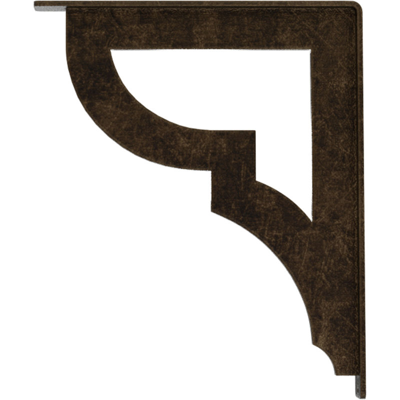 Support en fer forgé Bradford, Or pâle antique, H 15 po x l 1,5 po x p 12 po