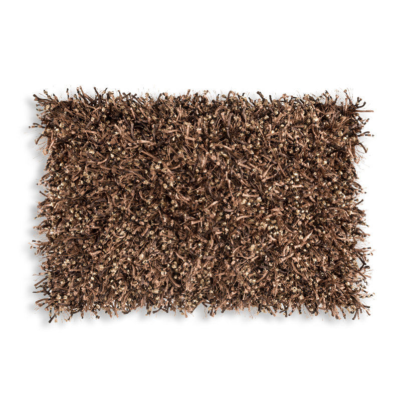 Cloud9 Design Kailar Brown Woven Pillow with Two-Tone Ribbon Detailing and Sophisticated Texture, Brown