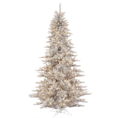 Silver 9' Pre-Lit Fir Christmas Tree