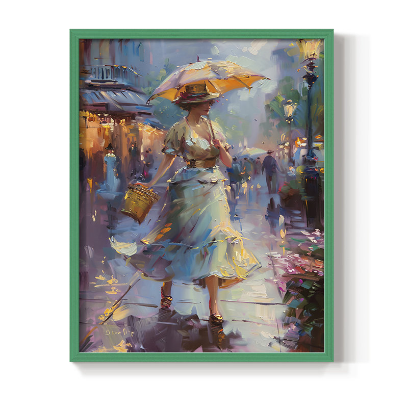 «WOMEN Series Dccxxxxx», reproduction encadrée - bois massif, Vert, H 21 po x l 17 po