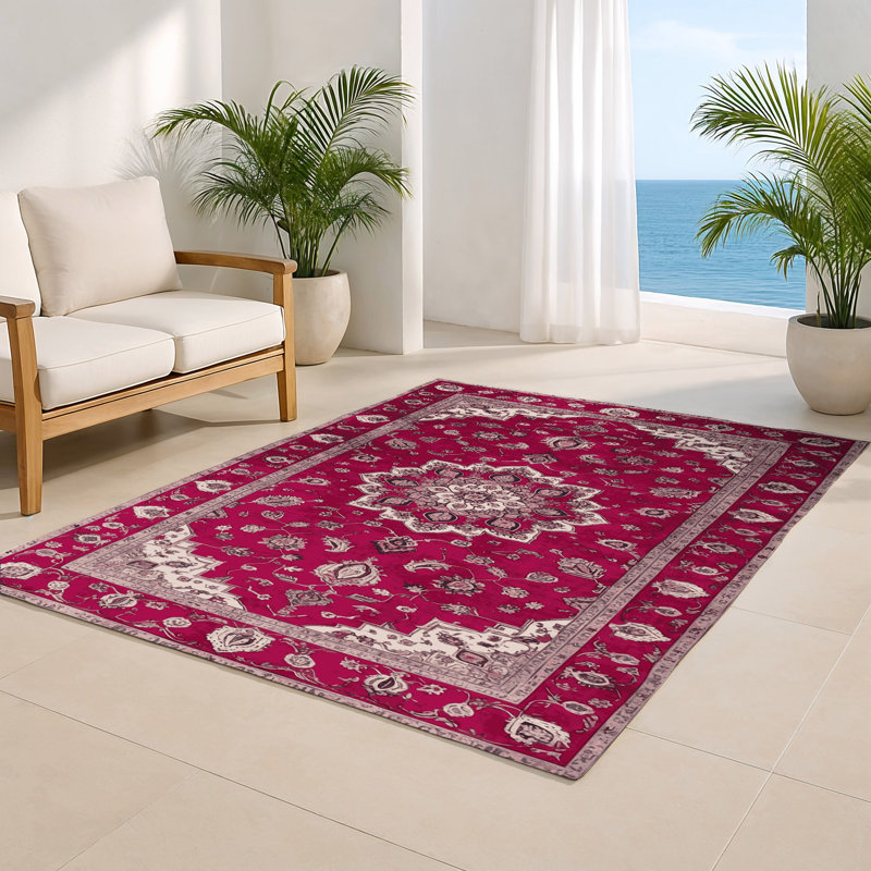 Tabriz Purple Indoor and Outdoor Area Rug, Rectangle 8' x 10'