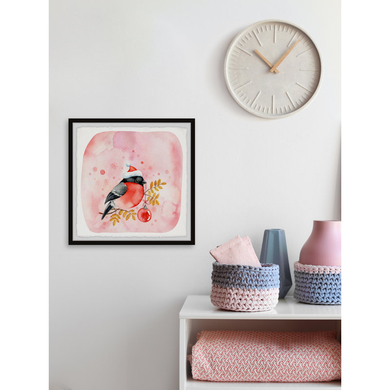Santa Bird - Single Picture Frame Painting, 30cm H x 30cm W x 3.81cm D
