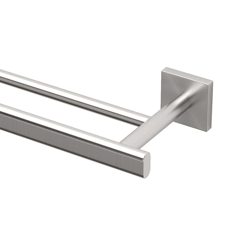 Porte-serviettes double mural 24 po Elevate, Nickel satiné
