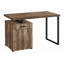 Bureau d'ordinateur, bureau personnel, ordinateur portable, installation à gauche, à droite, tiroirs de rangement, L 48 po, travail, stratifié brun, contemporain, moderne