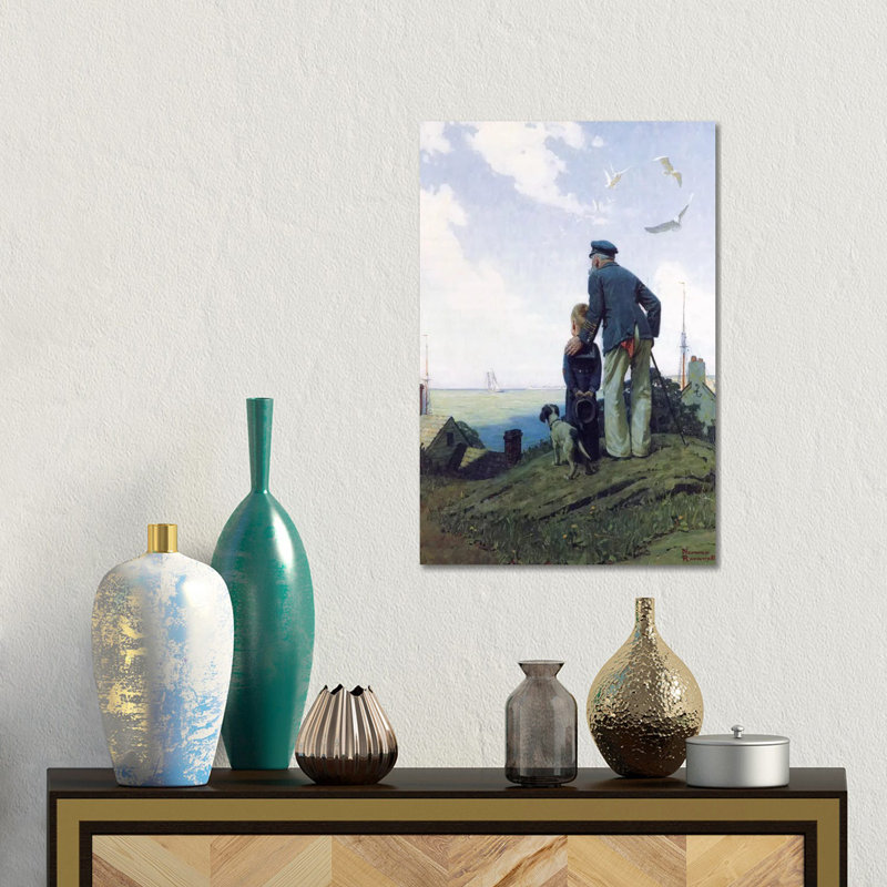 The Stay At Homes by Norman Rockwell - Print on Canvas, 30.48 cm H x 45.72 cm W, Wrapped Canvas