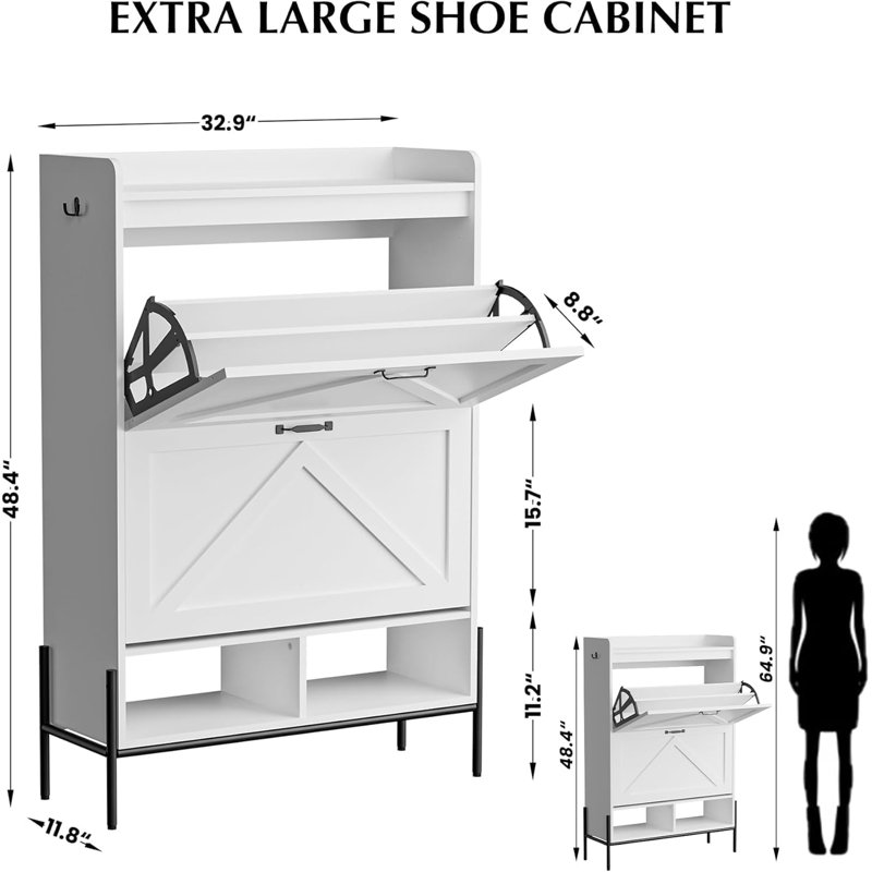 16 Pair Flip Down Shoe Storage