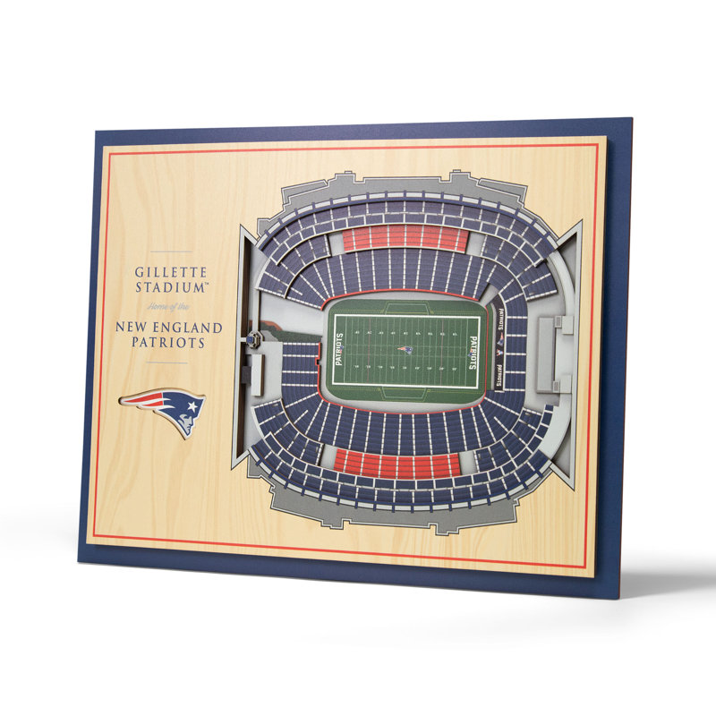 Art mural NFL 5 couches Stadiumview, New England Patriots, Bleu sarcelle