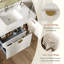 Meuble-lavabo simple 36 po en bois blanc avec lavabo en céramique, 2 tiroirs et armoire de rangement, bonde incluse - Meuble-lavabo-75887676