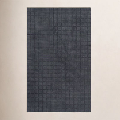 Meile Navy Hand-Loomed Geometric Wool Rug