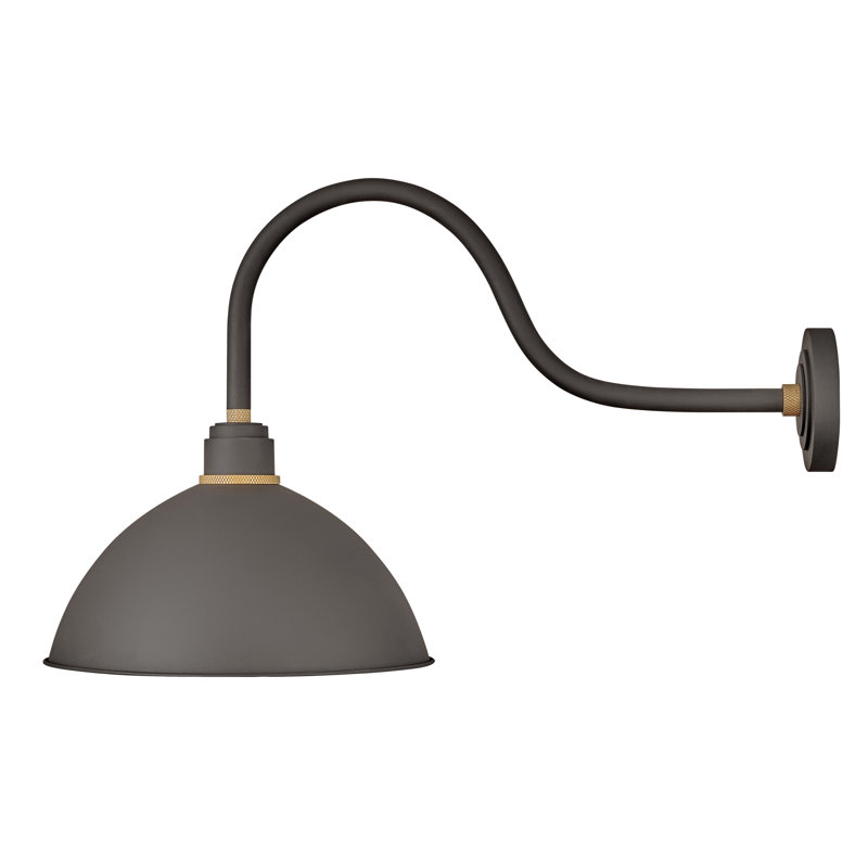 Foundry Wall Mount Outdoor Barn Light, 17" H x 12" W x 24" D, Black