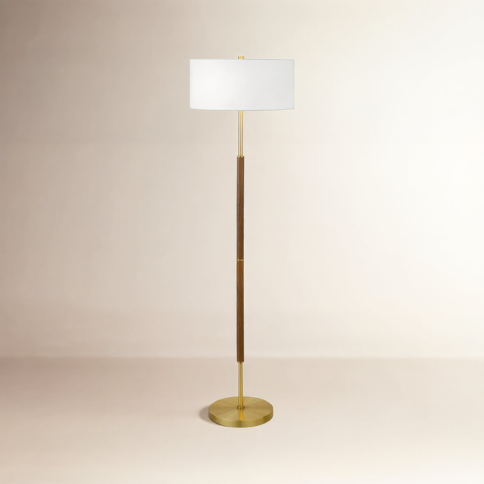 Olie 61" Floor Lamp, Rustic Oak/Brass
