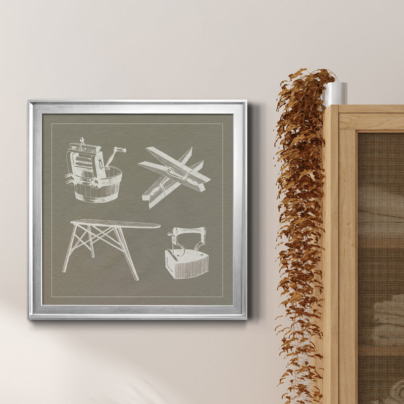 Blanchisserie sur toile avec cadre de qualité supérieure - Prêt à accrocher, H 17,5 po x l 17,5 po x P 1,5 po, Cadre argenté