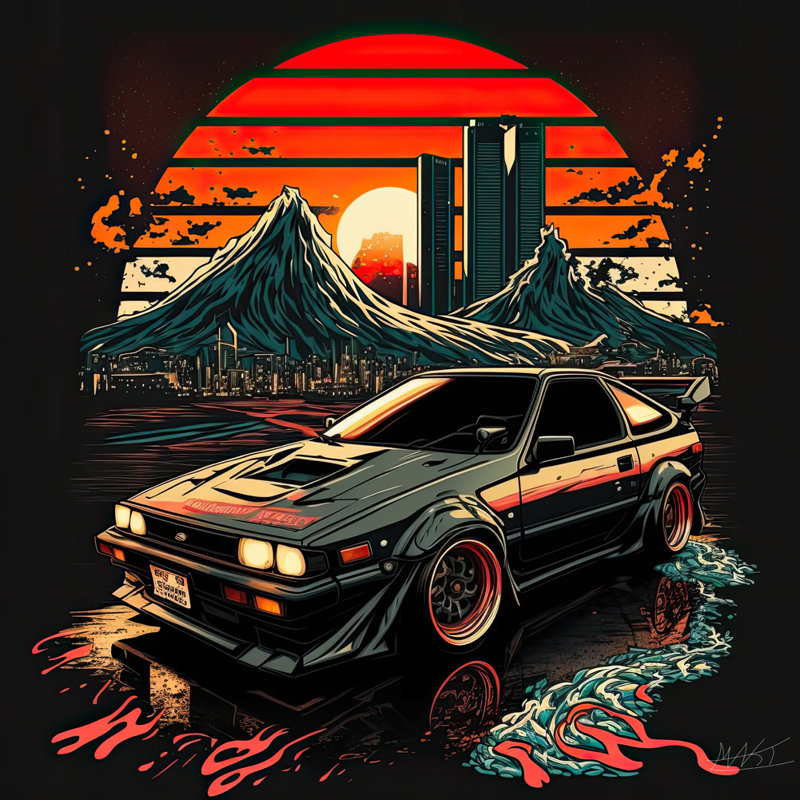 «TOYOTA AWE86» par Maki, H 15 po x l 15 po x P 1,5 po