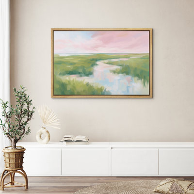 «Pastel Marshland Impressionist», impression encadrée pour paysage de chambre à coucher ou décor naturel