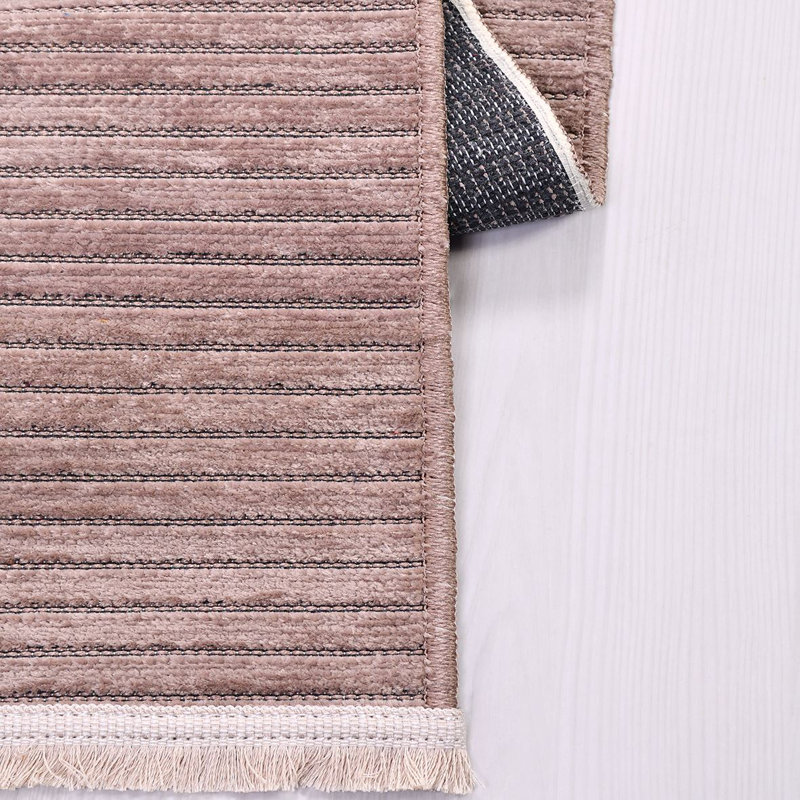 Tapis crème moderne antidérapant lavable à la machine, Rectangle de 2 pi 7 po x 5 pi