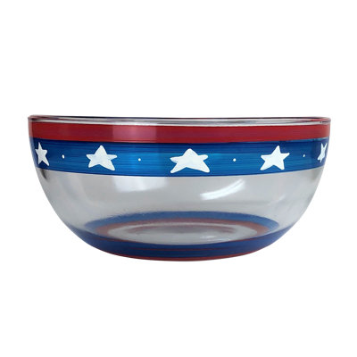 Patriotic Stars and Stripes Latitude Run® 11" Glass Salad Bowl