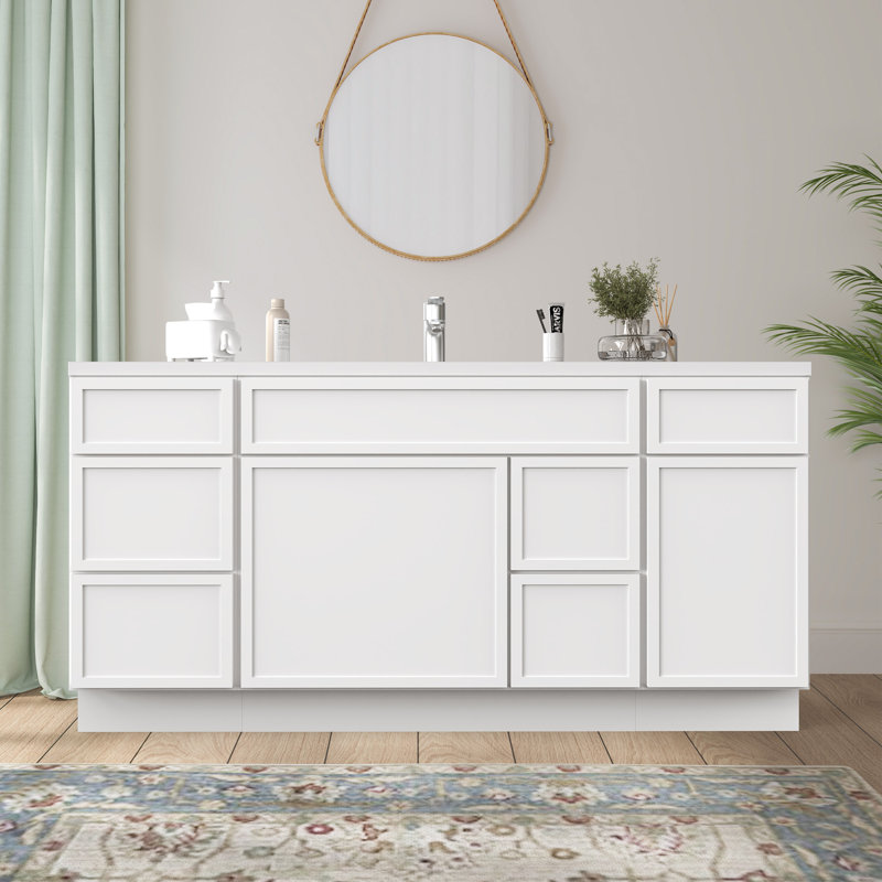 Base de meuble-lavabo simple 66 po seulement, Blanc