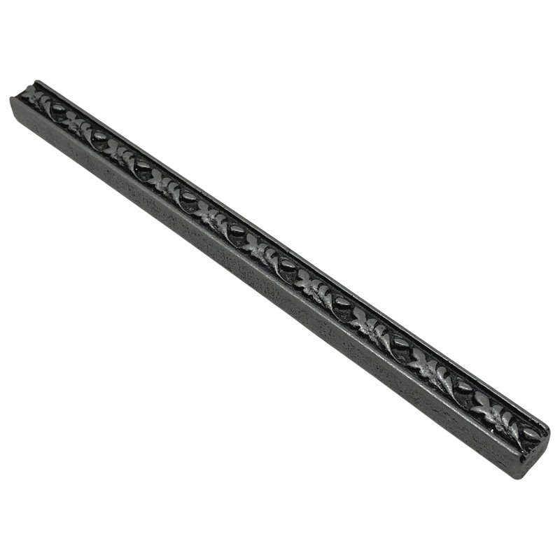 Carreau Listello en métal 0,5 po x 8 po Olive Branch, Bronze antique