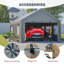 Abri de garage portatif robuste de 4 m de large x 6 m de profondeur, gris