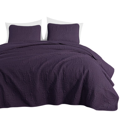 Austin Microfiber Reversible 3-Piece Coverlet / Bedspread Set