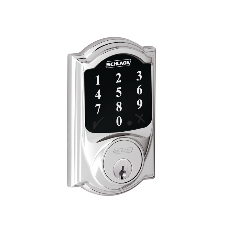 Single Cylinder Keyless Electronic Deadbolt, Bright Chrome